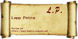 Lepp Petra névjegykártya